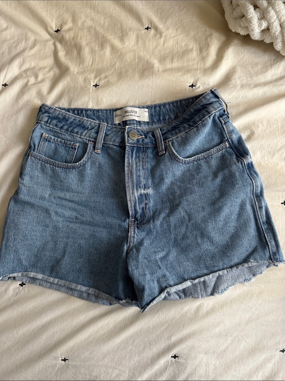 Hollister Light Wash High-Rise Denim Shorts